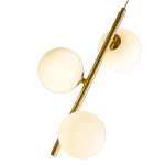 Подвесной светильник бронзового цвета с 3-мя белыми стеклянными шарообразными плафонами Bubble Chandelier варинант исполнения - 2 | Loft Concept в Омске