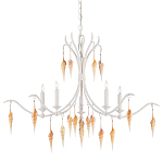 Люстра белая фактурная с подвесками из ракушек Study of Grace варинант исполнения - 2 | Loft Concept в Омске