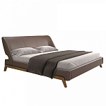 Кровать двуспальная с изголовьем из экокожи шоколадно-коричневого цвета Modern Look варинант исполнения - 1 | Loft Concept в Омске