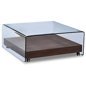 Кофейный столик Jonathan квадратный прозрачное стекло