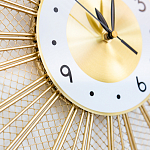 Часы настенные из металла в виде солнца с белым циферблатом Mirror Tower Clock варинант исполнения - 3 | Loft Concept в Омске