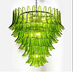 Люстра из семи ярусов зеленого стекла Independence варинант исполнения - 8 | Loft Concept в Омске