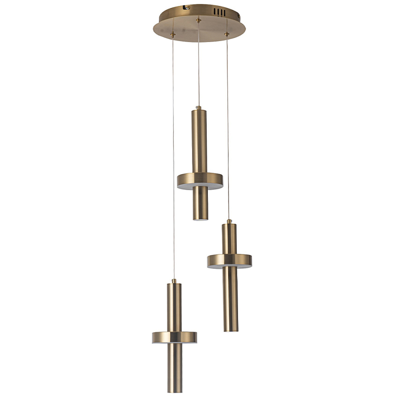 Каскадный светильник с 3-мя плафонами Flos Brass Metal Acrylic Trio Hanging Lamp Латунь Каскадный светильник с 3-мя плафонами Flos Brass Metal Acrylic Trio Hanging Lamp Латунь в Омске | Loft Concept
