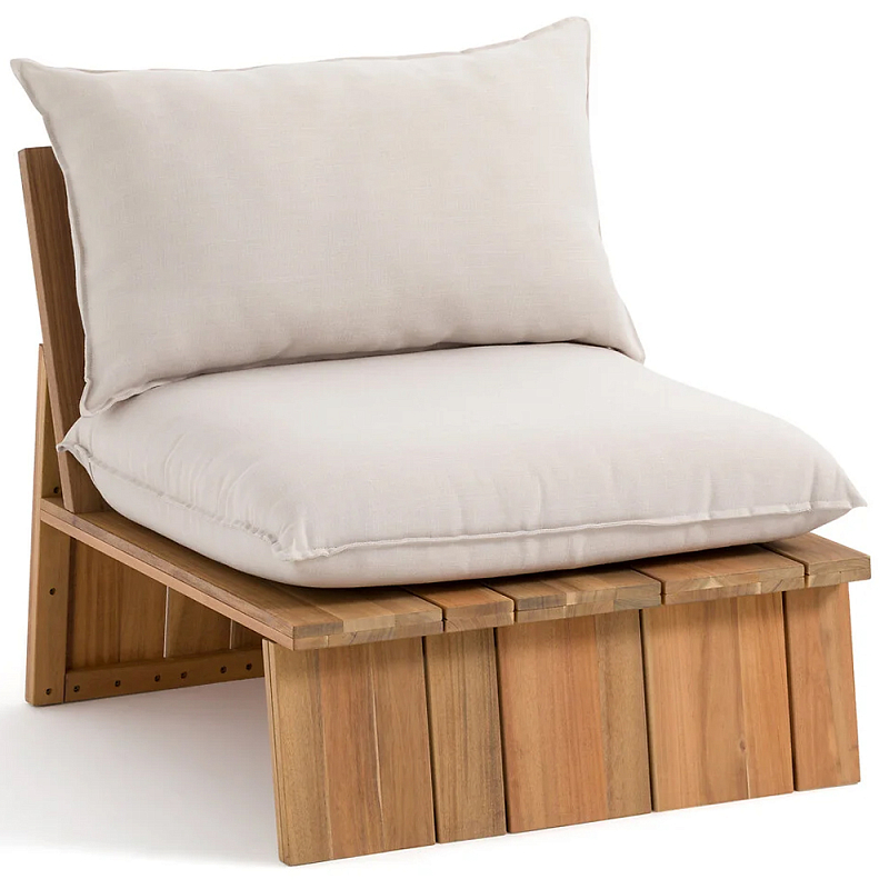 Уличное кресло из массива акации Trivett Wooden Chair Коричневый Молочный Уличное кресло из массива акации Trivett Wooden Chair Коричневый Молочный в Омске | Loft Concept