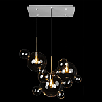 Люстра подвесная 3 лампы с прозрачными стеклянными шарами и золотыми деталями Giopato & Coombes варинант исполнения - 2 | Loft Concept в Омске