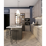 Угловая кухня с островом из массива дерева Amaline Kitchen Set варинант исполнения - 3 | Loft Concept в Омске