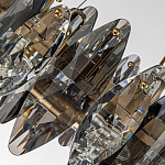 Люстра подвесная круглая с овальными подвесками из стекла дымчатого цвета Harlow Crystal Round варинант исполнения - 3 | Loft Concept в Омске