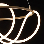 Люстра подвесная круглая золотого цвета с белыми изогнутыми световыми линиями Luke Lampco Tracer Lamp варинант исполнения - 5 | Loft Concept в Омске