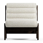 Кресло с деревянным каркасом и обивкой из белой ткани букле Medieval Furniture варинант исполнения - 3 | Loft Concept в Омске