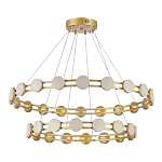 Люстра двухъярусная с круглыми светодиодными источниками света Maxine Light варинант исполнения - 7 | Loft Concept в Омске