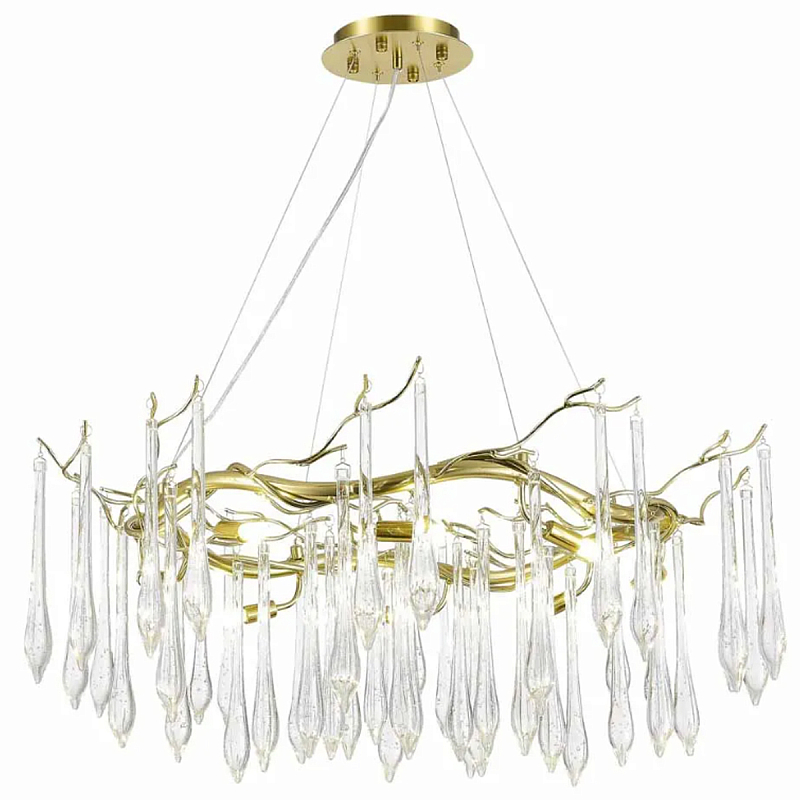 Люстра TEARDROPS Crystal Rain 80 см Золотой Люстра TEARDROPS Crystal Rain 80 см Золотой в Омске | Loft Concept