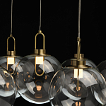 Люстра с 7-ю плафонами из прозрачного стекла в форме шара Orb Cascade  варинант исполнения - 7 | Loft Concept в Омске