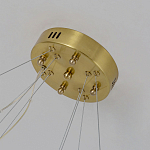 Люстра подвесная двухъярусная с золотистымыми кольцами и прозрачными стеклянными элементами Ring Horizontal варинант исполнения - 2 | Loft Concept в Омске