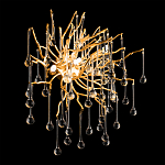 Бра с лучеобразным основанием и подвесками из прозрачного стекла в виде длинных капель Droplet Chandelier варинант исполнения - 4 | Loft Concept в Омске