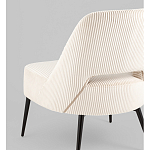 Кресло лаунж Бостон велюр рельефный молочный на черных ножках варинант исполнения - 3 | Loft Concept в Омске