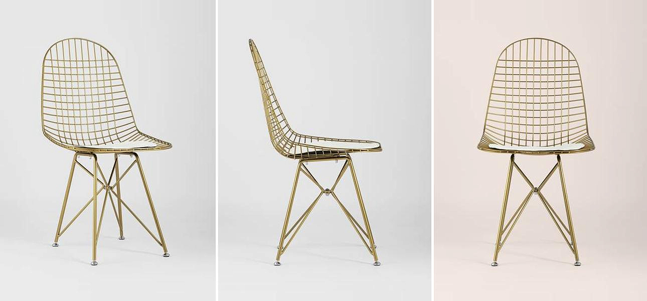 Стул Bertoia S Chair Золотой Металл Стул Bertoia S Chair Золотой Металл - Loft-Concept в Омске
