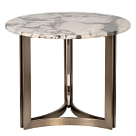 Столик журнальный с круглой мраморной столешницей Unique Stone Design варинант исполнения - 1 | Loft Concept в Омске