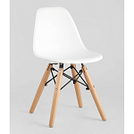 Пластиковый стул на ножках из массива бука Eames Small White варинант исполнения - 1 | Loft Concept в Омске