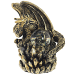 Декоративная статуэтка Дракон со стеклянным шаром Dragon and Glass Ball Gold Black варинант исполнения - 1 | Loft Concept в Омске