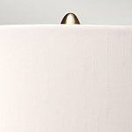 Настольная лампа с шарообразным прозрачным основанием из цветного переработанного стекла и белым цилиндрическим абажуром Elstead Lighting варинант исполнения - 3 | Loft Concept в Омске