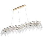 Линейная люстра с декором из текстурированного стекла Textured Glass Linear Chandelier 8 варинант исполнения - 1 | Loft Concept в Омске