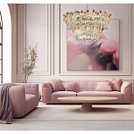 Люстра круглая с декоративными элементами в виде крупных хрустальных цветов Palace Gardens варинант исполнения - 6 | Loft Concept в Омске