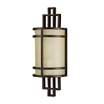 Бра бронзового цвета с полукруглым матовым стеклянным плафоном в геометрическом каркасе Feiss варинант исполнения - 1 | Loft Concept в Омске