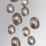 Люстра каскадная с 11-ю круглыми плафонами из рельефного стекла Disc Light варинант исполнения - 5 | Loft Concept в Омске