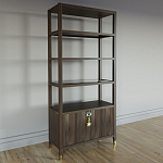 Стеллаж со стеклянными полками Elsa Dreams Walnut варинант исполнения - 2 | Loft Concept в Омске