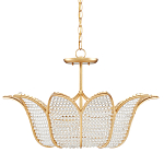 Люстра в форме тюльпана с лепестками из прозрачных стеклянных бусин Hanging Flowers варинант исполнения - 4 | Loft Concept в Омске