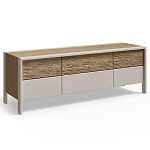 ТВ тумба 2 двери и 2 ящика с подсветкой на рельефном фасаде Warm Industrial варинант исполнения - 4 | Loft Concept в Омске