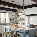 Подвесной светильник белый колоколообразный с декоративной обмоткой из веревки Hinkley варинант исполнения - 6 | Loft Concept в Омске