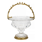 Чаша из прозрачного стекла на ножке с бронзовой ручкой в виде ветки Eden Garden варинант исполнения - 1 | Loft Concept в Омске