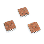 Таблетница карманная квадратная с 2-мя отделениями с зеркалом и накладкой из натурального камня Пегматит Silver Stone Pillboxes варинант исполнения - 4 | Loft Concept в Омске