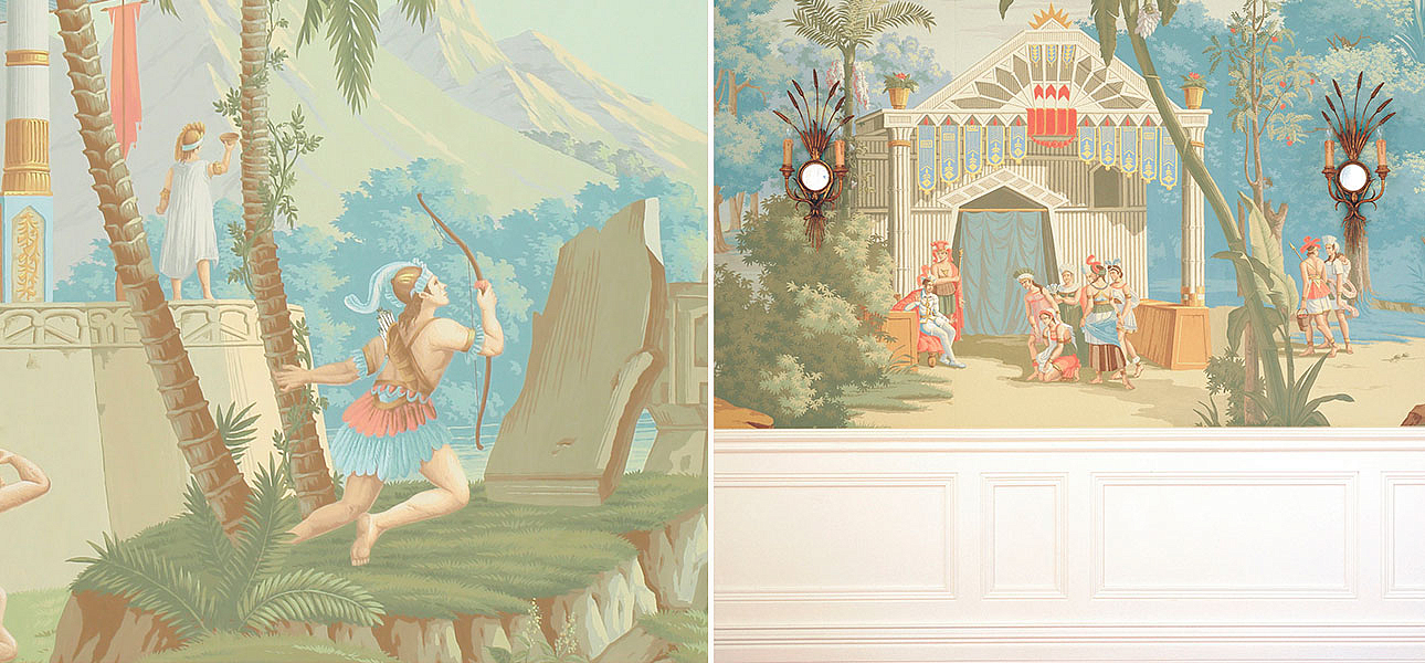Обои ручная роспись The Incas Pastel on scenic paper Обои ручная роспись The Incas Pastel on scenic paper - Loft-Concept в Омске