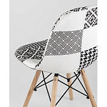 Пластиковый стул на ножках из массива бука Eames Черно-Белый Пэчворк варинант исполнения - 3 | Loft Concept в Омске