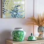 Ваза с зелёными листьями и крышкой Vase Green Leaves варинант исполнения - 4 | Loft Concept в Омске