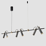 Люстра с 8-ю цилиндрическими плафонами на магнитном креплении и черным металлическим основанием Bronze Concert варинант исполнения - 3 | Loft Concept в Омске