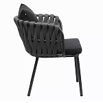 Стул мягкий с декором в виде плетеных лент на спинке и подлокотниках Semicircular Chair Decorated with Ribbons варинант исполнения - 9 | Loft Concept в Омске