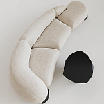 Диван Cannes трехместный с обивкой букле молочного цвета варинант исполнения - 1 | Loft Concept в Омске