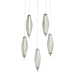 Люстра круглая каскадня с 5-ю плафонами из металлической сетки Mesh Lampshade Lighting варинант исполнения - 1 | Loft Concept в Омске