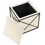 Пуф бежевый с черной металлической рамой Beige Pouf варинант исполнения - 1 | Loft Concept в Омске