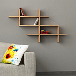 Полка фигурная подвесная цвета древесины HALIC BOOKCASE OAK варинант исполнения - 1 | Loft Concept в Омске