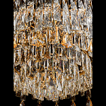 Люстра круглая с хрустальными подвесками на золотистом каркасе Roul Crystal Light варинант исполнения - 5 | Loft Concept в Омске