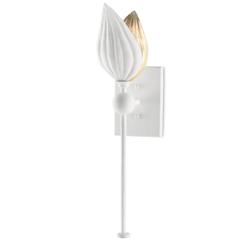 Бра белое в виде цветка White Floral Motif Золотой Белый в Омске | Loft Concept 