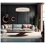 Люстра подвесная круглая из прозрачного хрусталя с корпусом из металла цвета хром Selfsufficient варинант исполнения - 7 | Loft Concept в Омске