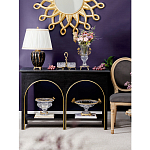 Чаша из прозрачного стекла с бронзовым ободком и фигурками бабочек Eden Garden варинант исполнения - 3 | Loft Concept в Омске