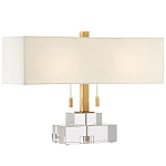 Настольная лампа прямоугольная на прозрачном основании Charm and Luxury варинант исполнения - 2 | Loft Concept в Омске