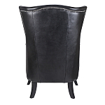 Кресло из натуральной кожи на 4-х деревянных ножках из массива бука Daniel Leather Armchair black варинант исполнения - 3 | Loft Concept в Омске