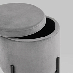 Серый пуф на черных ножках SANJAY варинант исполнения - 3 | Loft Concept в Омске